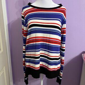 Marc New York Striped Long Sleeve Blouse